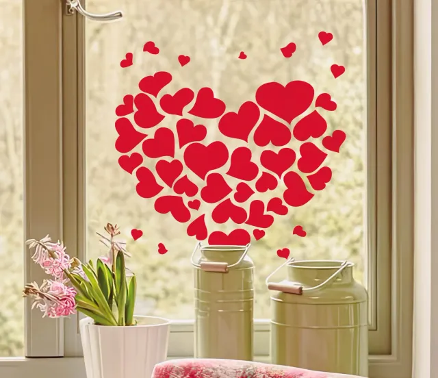 P'tit Clown 23267 adesivi cuore rosso carta San Valentino