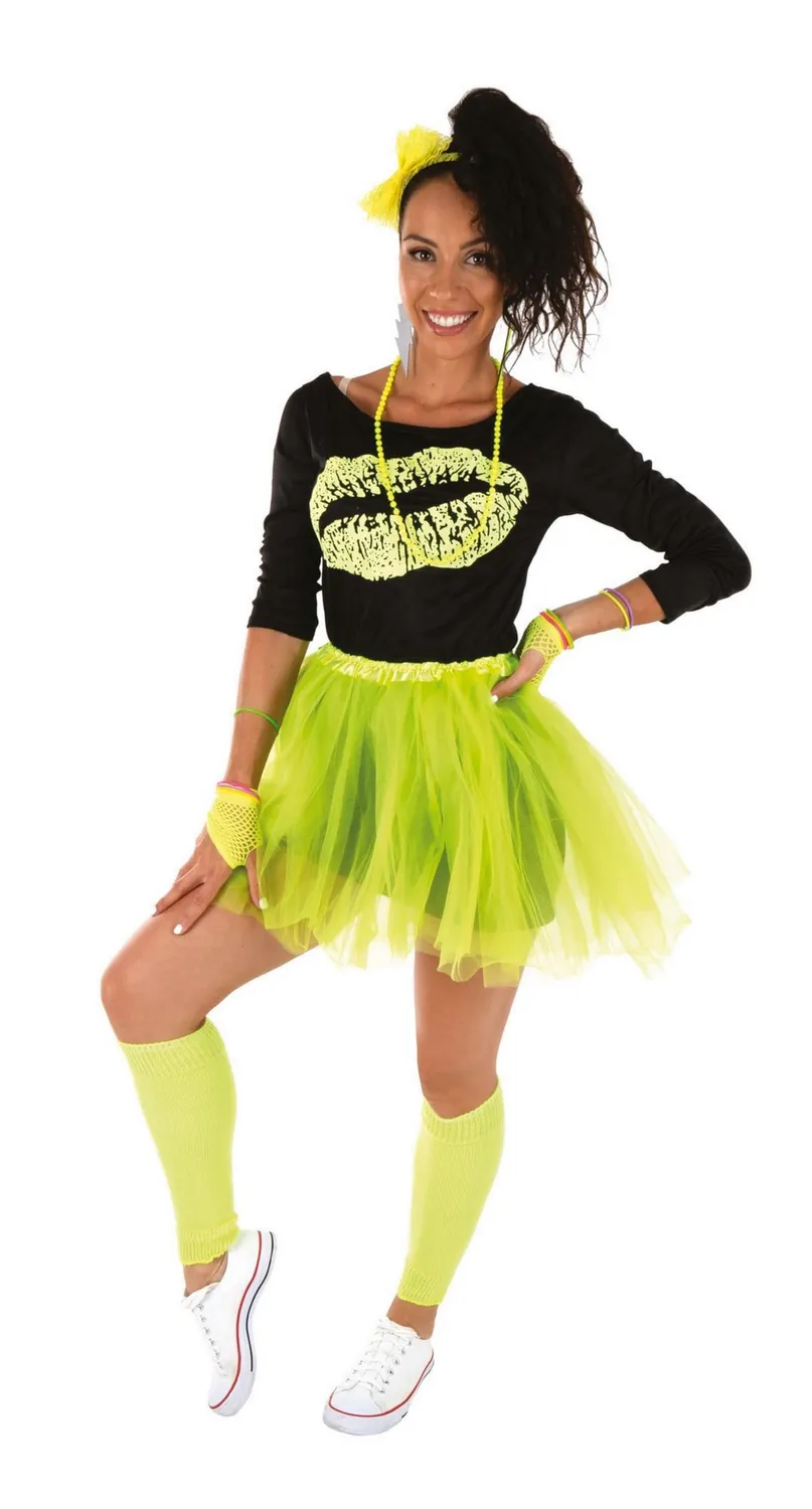 P'tit Clown Anni '80 costume giallo rosa taglia unica
