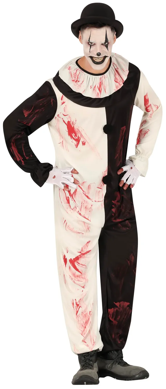 Guirca Costume Clown Terrificante Bianco Nero Taglia L