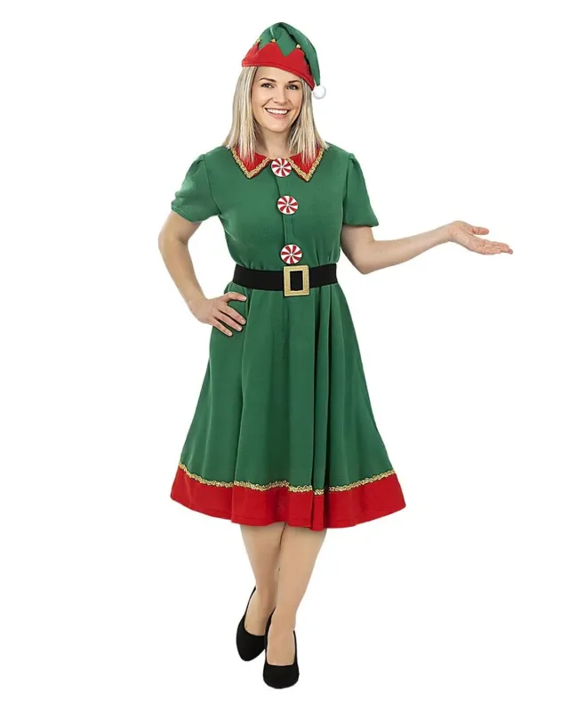 Funidelia Elfo Natalizio Costume Elfa Donna Verde con Accessori