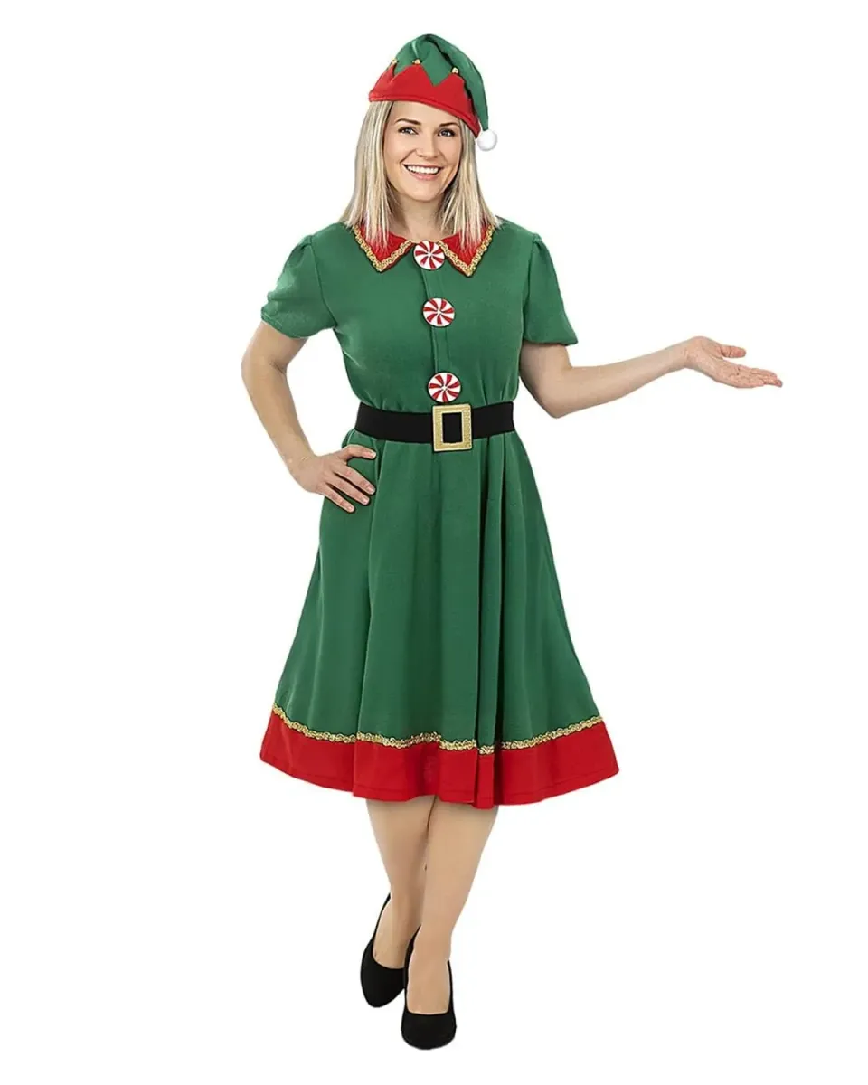 Funidelia Elfo Natalizio Costume Elfa Donna Verde con Accessori