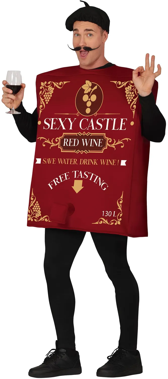 Fiestas Guirca Costume Scatola Vino Rosso Uomo 52-54