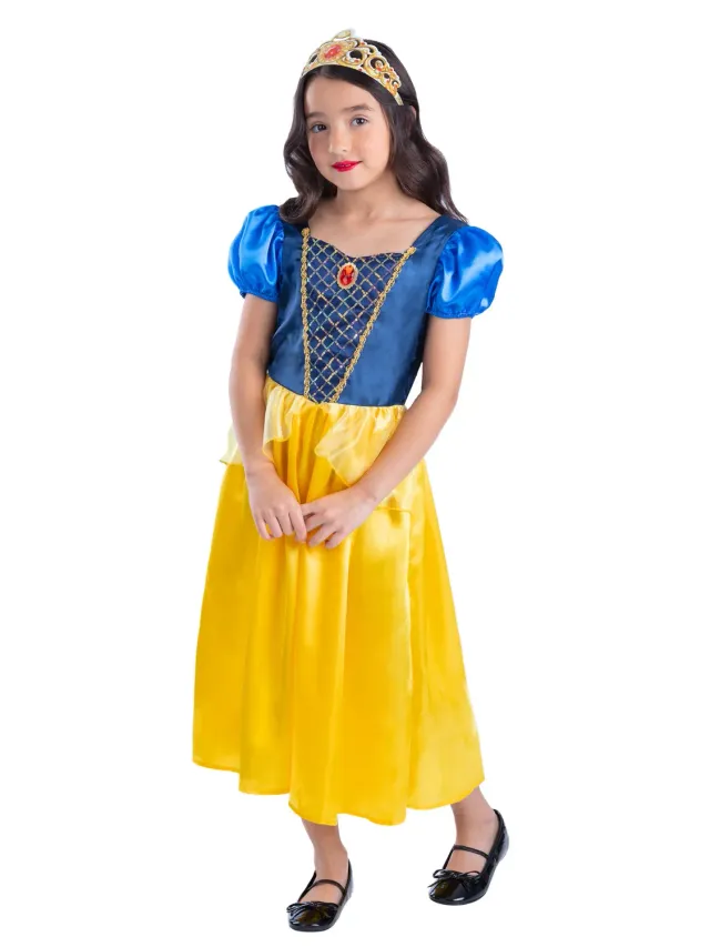 Smiffys Snow Princess costume bambina blu giallo taglia S