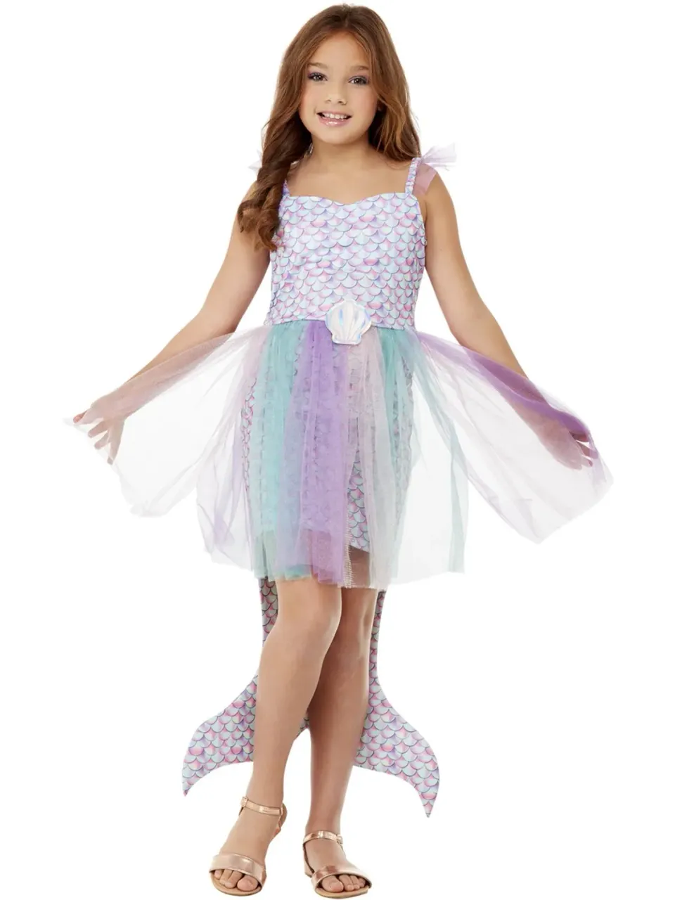 Smiffys Seashell Mermaid costume sirena bambina tulle