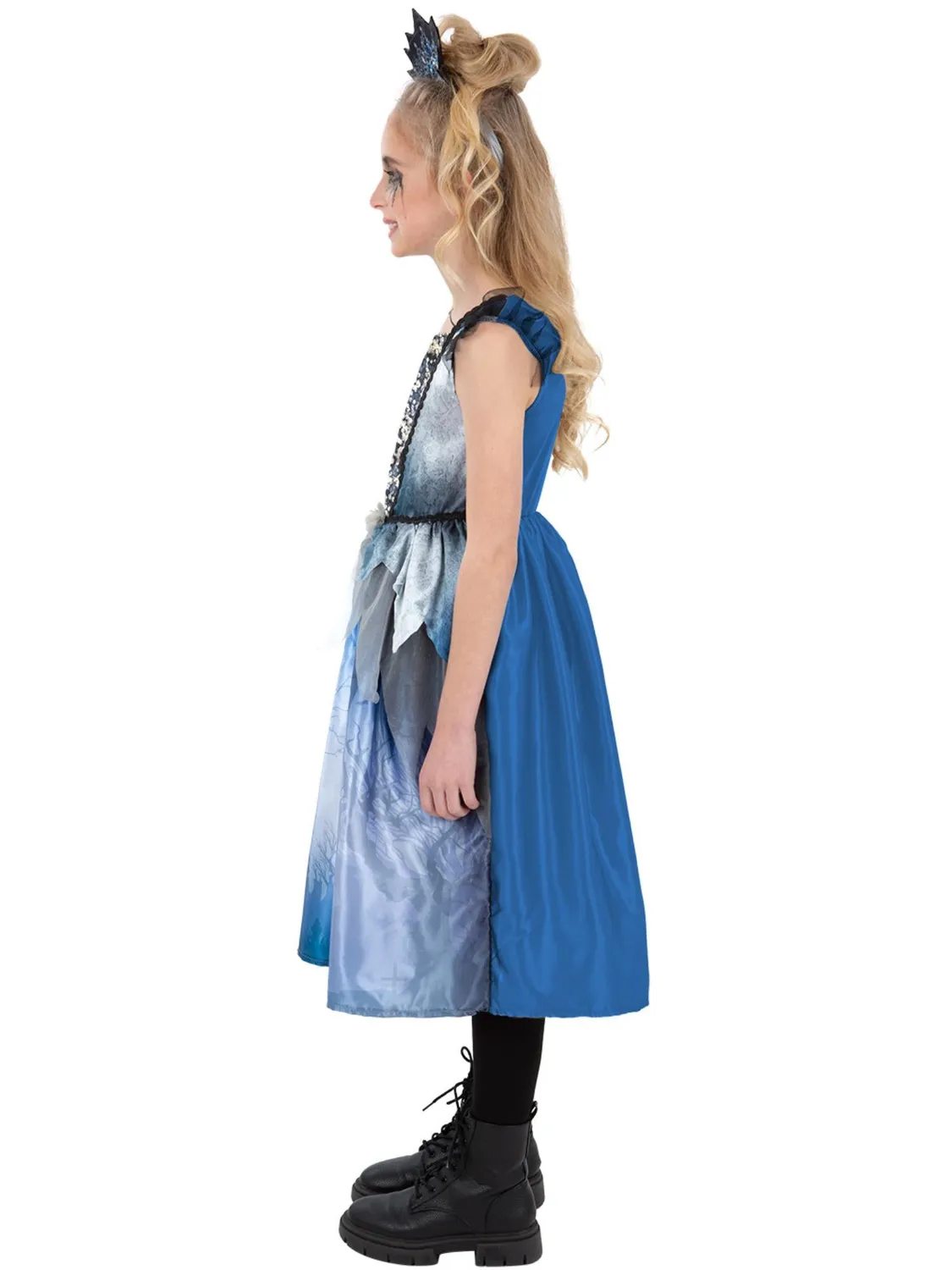Smiffys Spirit Bride costume bambina blu con tiara