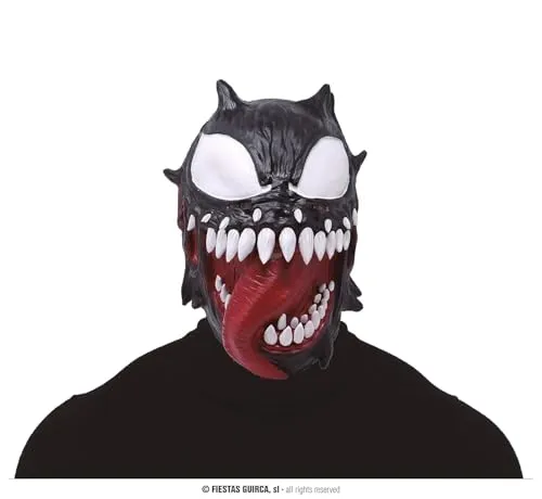 Fiestas Guirca Villain maschera lattice nera adulto
