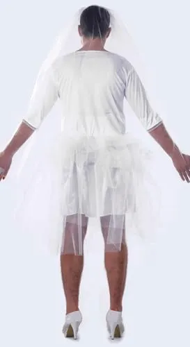 Guirca Sposa costume uomo adulto bianco con velo