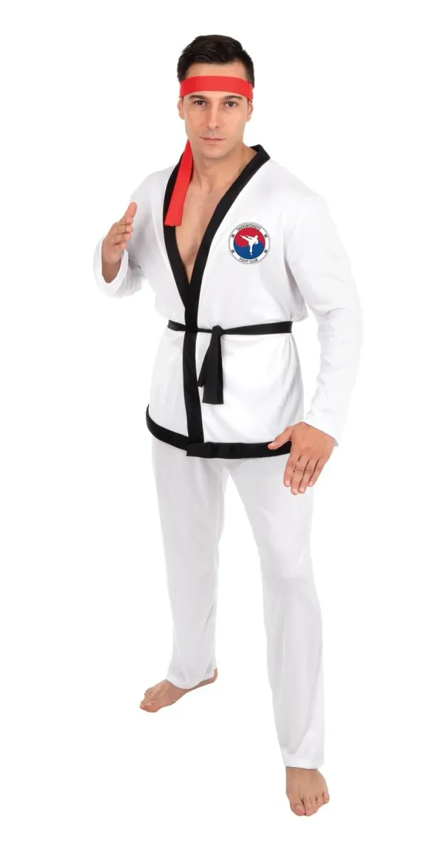 P'tit Clown Costume Taekwondo Adulto Bianco L-XL Poliestere