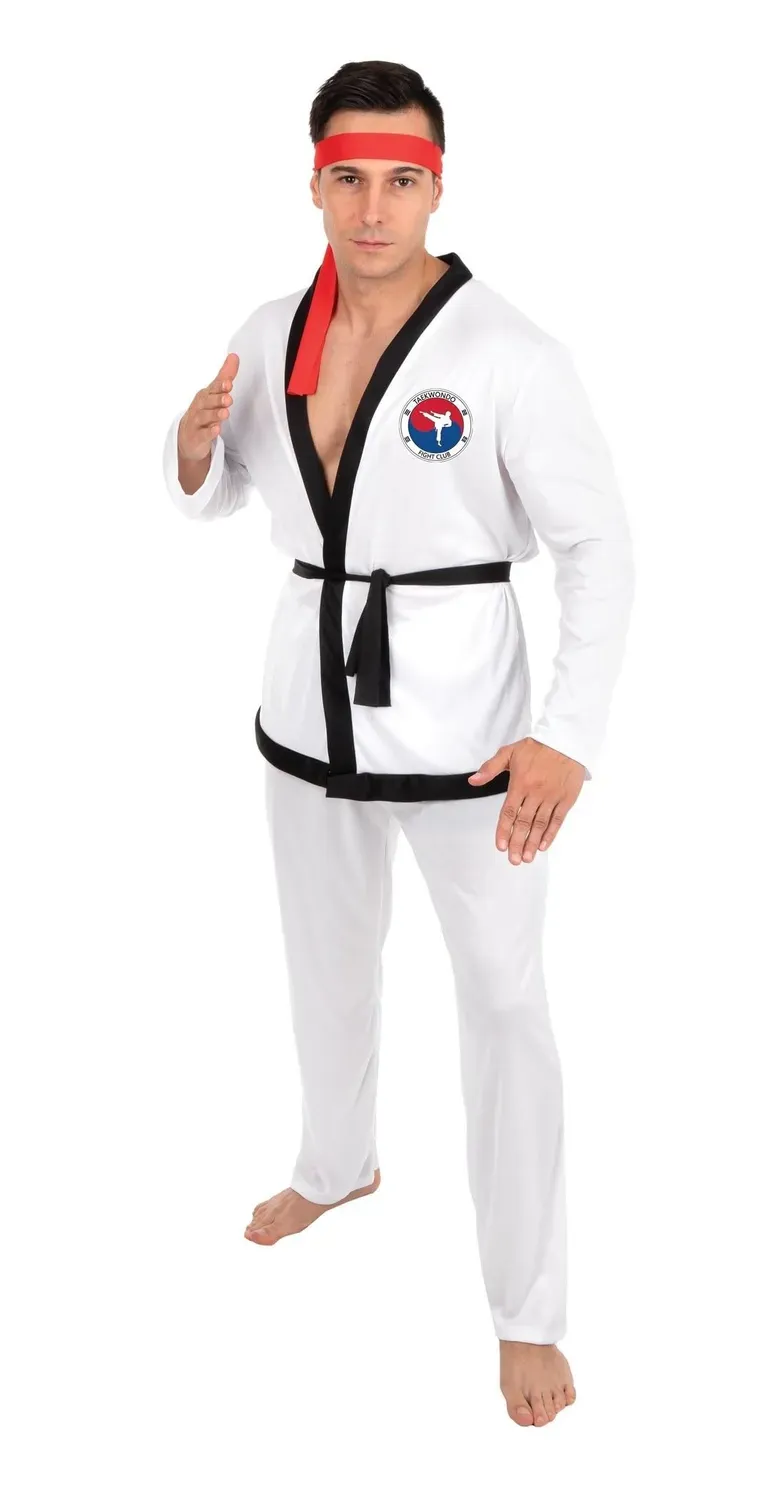 P'tit Clown Costume Taekwondo Adulto Bianco L-XL Poliestere