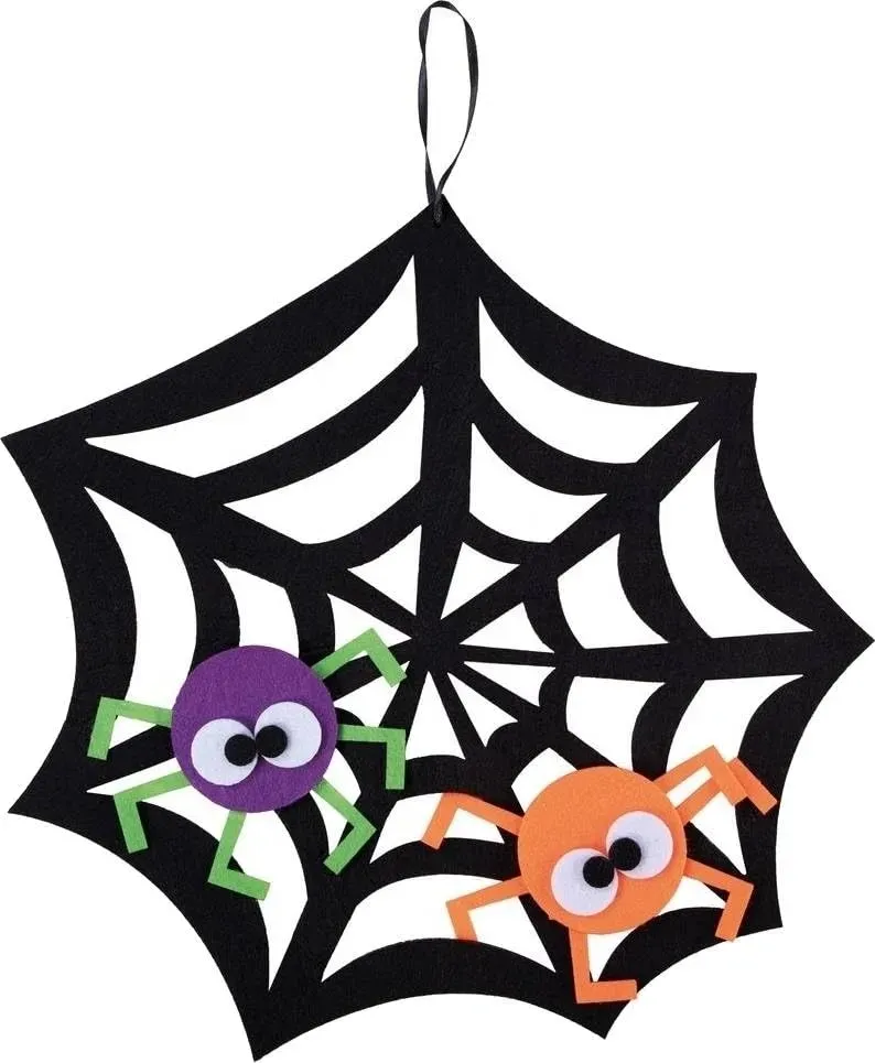 P'tit Clown decorazione ragnatela feltro Halloween 30 cm ragni