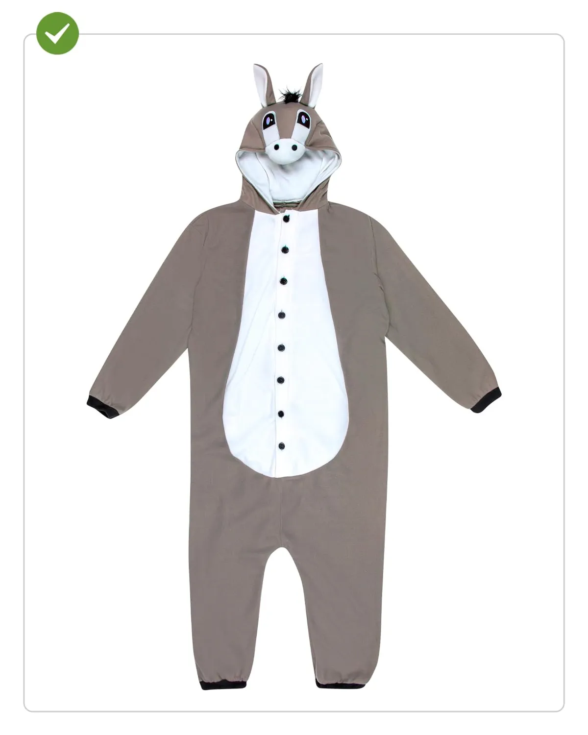 Funidelia costume asino onesie adulto S-M morbido