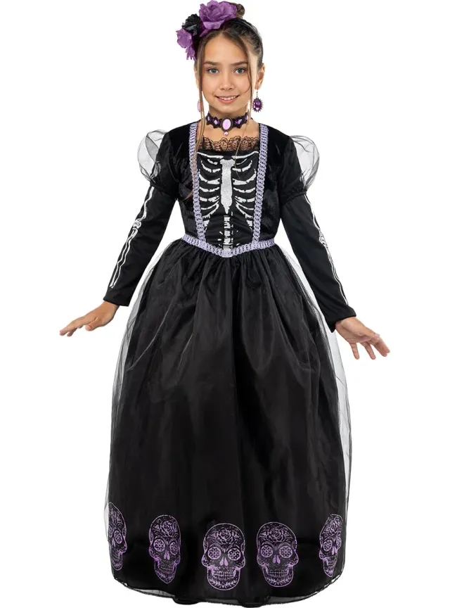 Funidelia Catrina costume bambina 10-12 anni vestito rosso