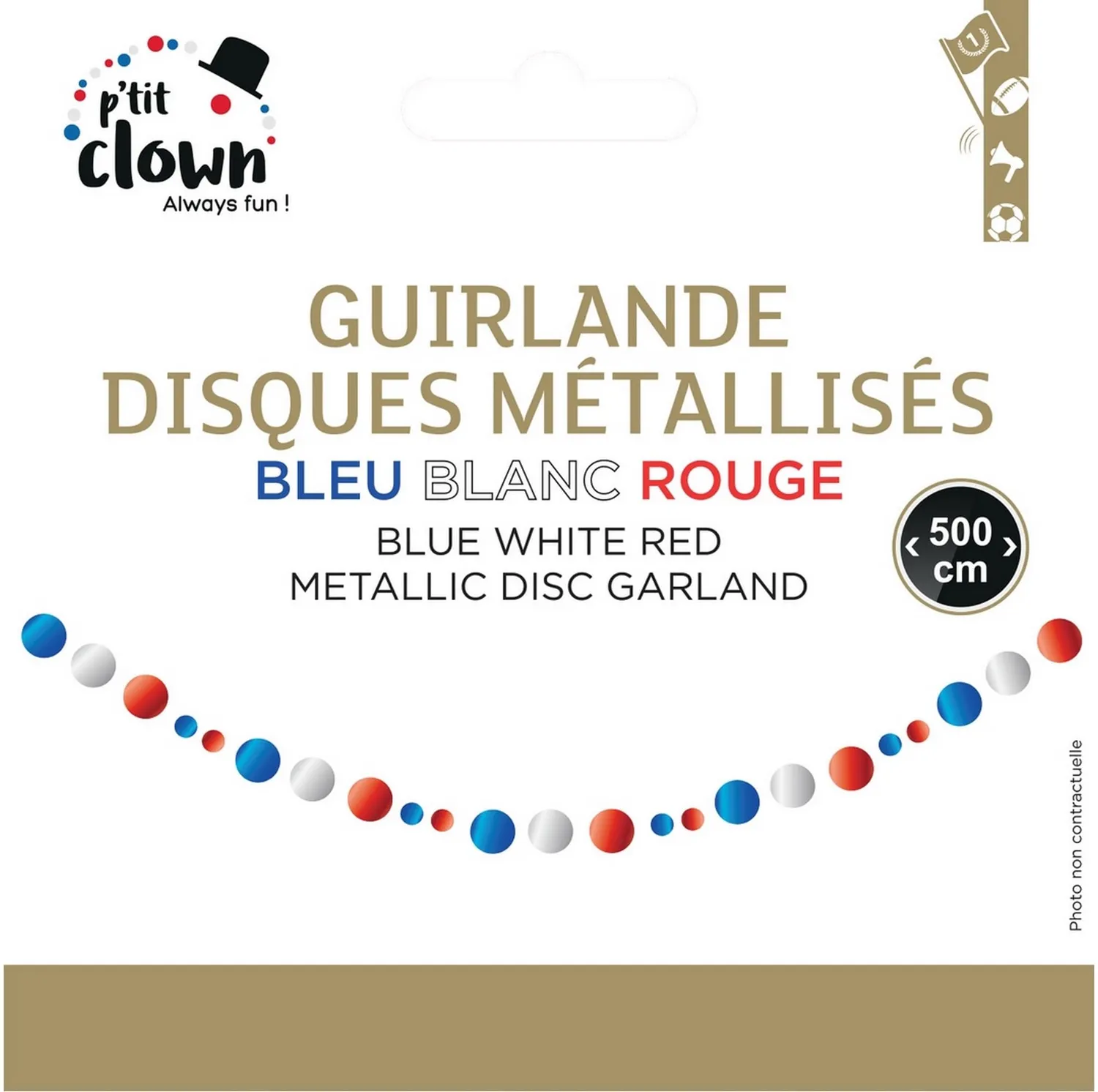P'tit Clown 23308 Ghirlanda Dischi 5 m Tricolore