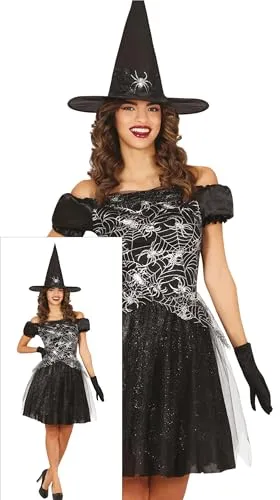 Guirca strega ragno brillante costume donna S nero