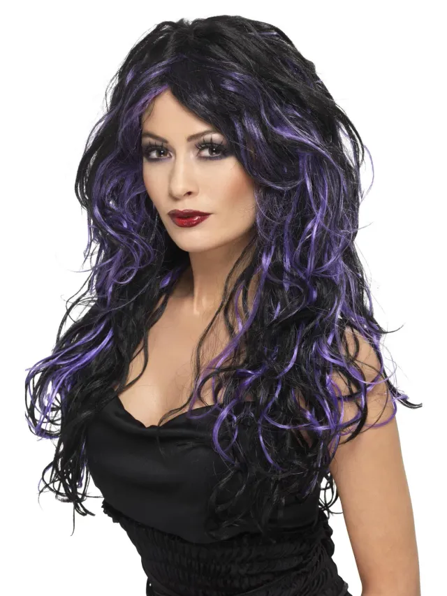 Smiffys Gothic Bride parrucca sposa gotica bianco nero