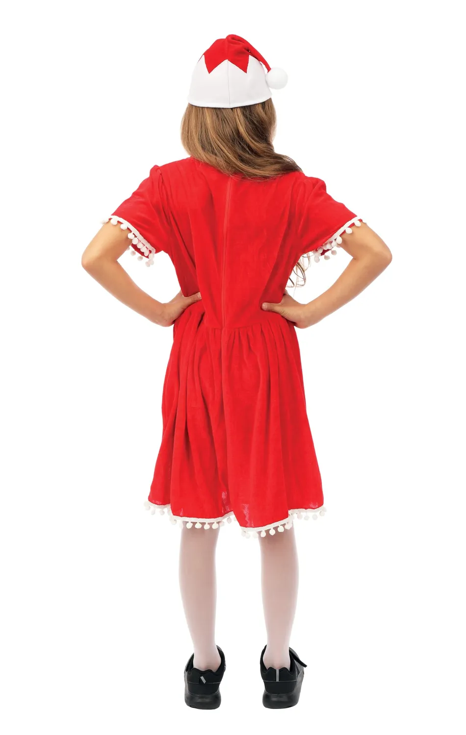 P'tit Clown Miss Santa Costume Mamma Natale Abito Rosso Bambina