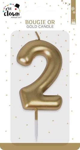 P'tit Clown 23932 candelina compleanno oro numero 2
