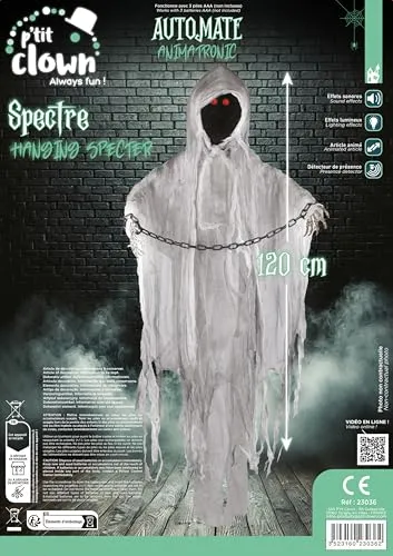 P'tit Clown 23036 Spettro da Appendere 120 cm decorazione animata