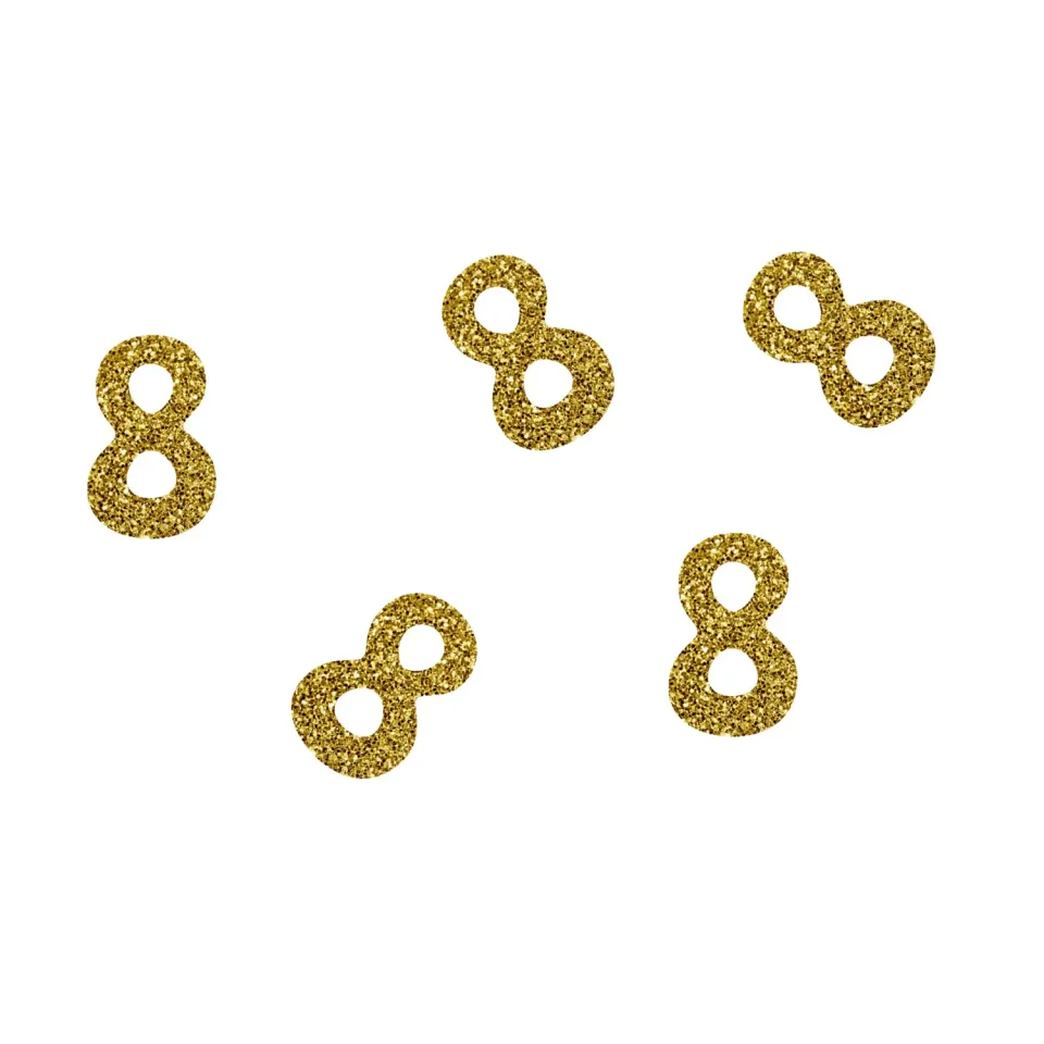 P'tit Clown coriandoli carta glitter oro numero 8 50 pezzi