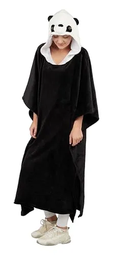 P'tit Clown Poncho Panda costume bianco taglia unica donna