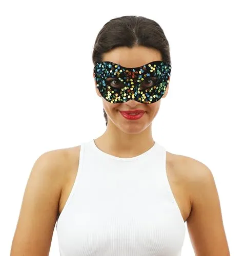 P'tit Clown 23377 maschera lupo nero paillettes adulto