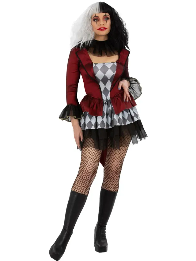 Smiffys Evil Jester costume giullare donna Small 8-10