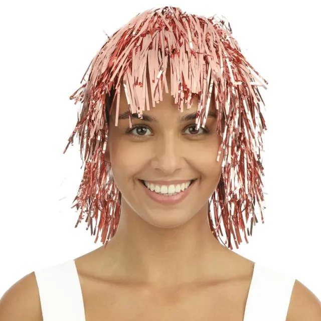 P'tit Clown re22409 parrucca disco oro rosa con frangia