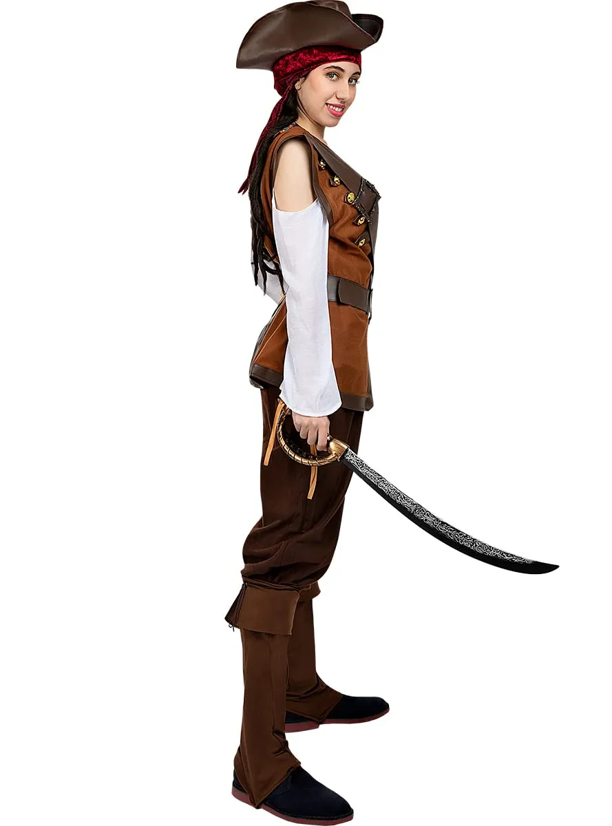 Funidelia costume pirata Caraibi donna XXL marrone