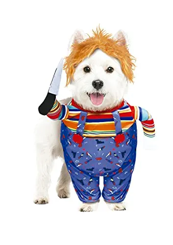 Fiestas Guirca Bambola Diabolica costume cane S blu