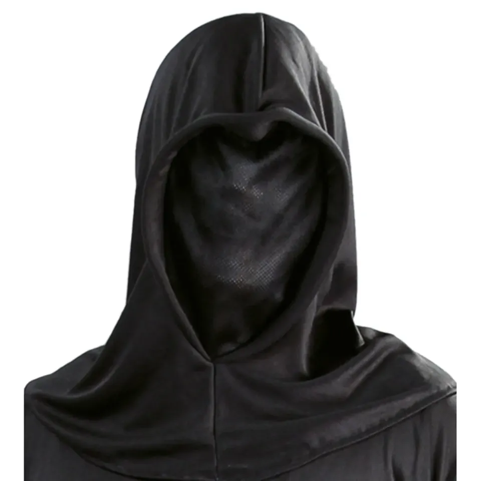 Guirca Cappuccio Nero in Tessuto Accessorio Carnevale