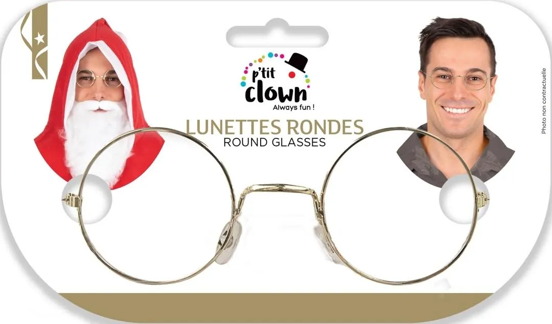 P'tit Clown Occhiali Finti Oro Adulto Senza Lenti