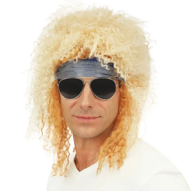 P'tit Clown Rock parrucca bionda riccia con fascia