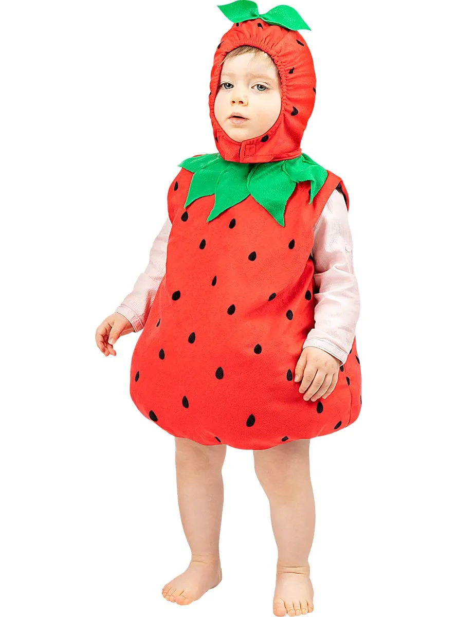 Funidelia Fragola costume neonato 12/24 mesi rosso