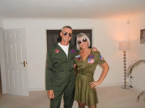 Smiffys Top Gun vestito donna verde taglia L pilota