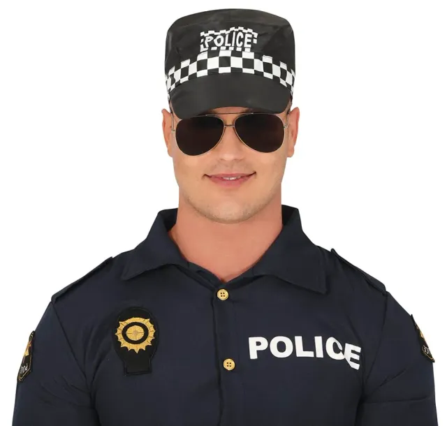 Guirca Cappello da Poliziotto Adulto Blu per Carnevale