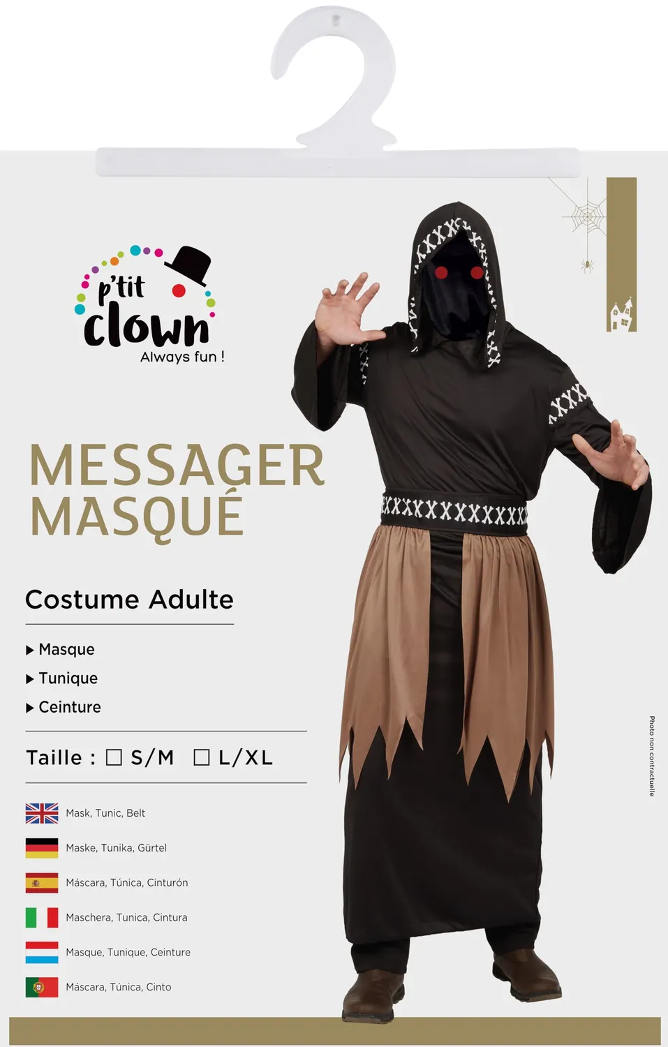 P'tit Clown messaggero mascherato costume adulto