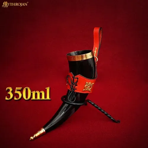 La Bottega di Merlino Corno bere bue pelle rossa 350 ml