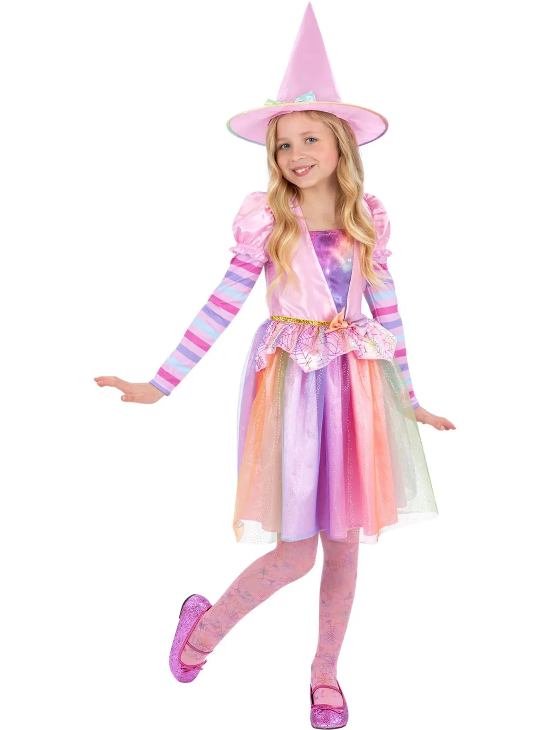 Smiffys Strega Arcobaleno Costume Bambina 7-9 Anni