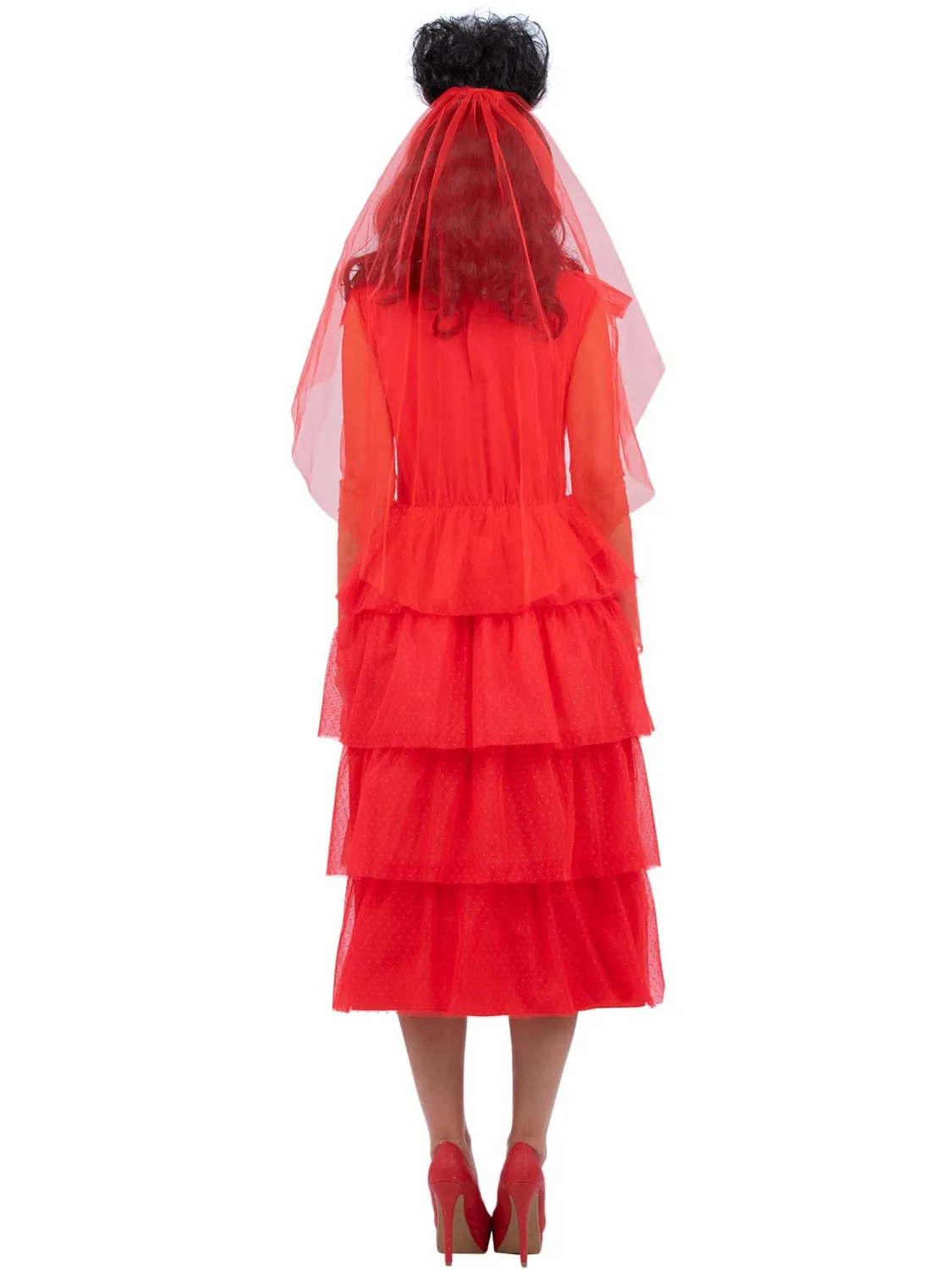 Smiffys Beetlejuice Costume Lydia Sposa Rossa Donna
