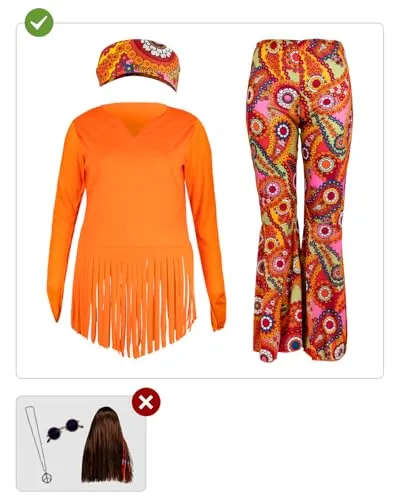 Funidelia Hippie Felice costume donna XXL anni 60