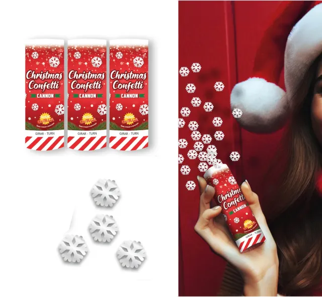 Fiestas Guirca Cannoni Confetti Natale 10,5 cm 3 pz