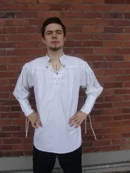 La Bottega di Merlino Claude camicia medievale cotone polsino