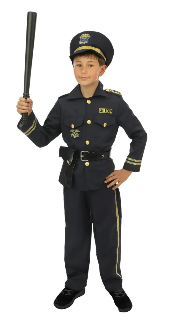 P'tit Clown Poliziotto costume bambino nero 10-12 anni