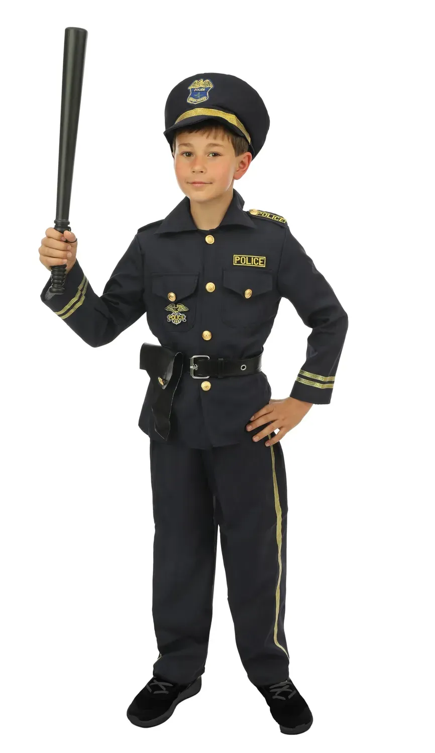 P'tit Clown Poliziotto costume bambino nero 10-12 anni