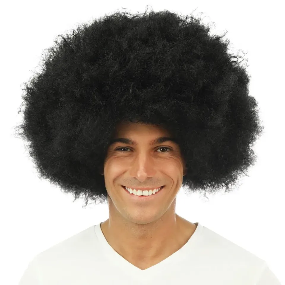 P'tit Clown Parrucca Big Afro Crespa Nera Carnevale