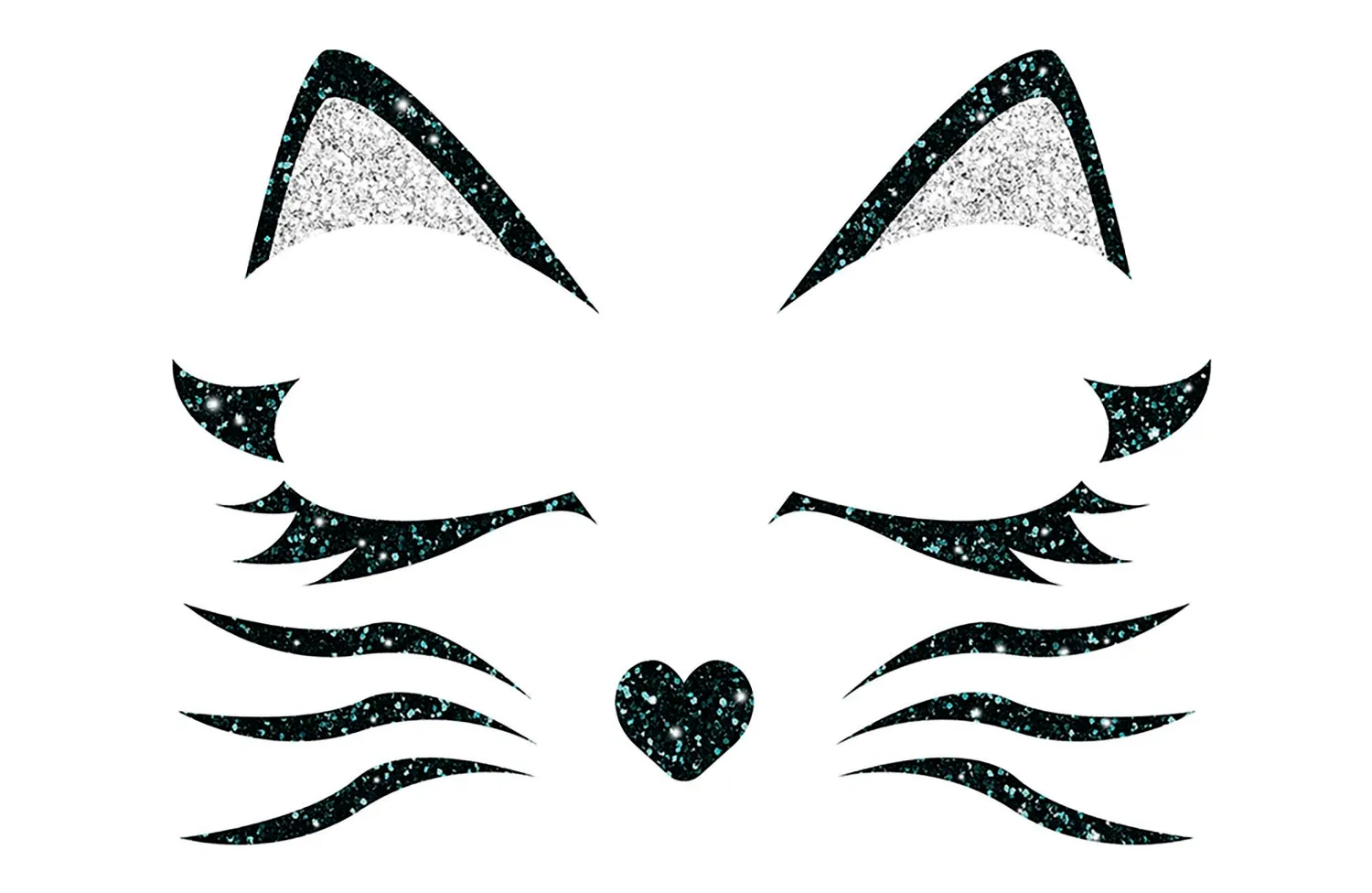 Fiestas Guirca Gatta adesivi viso glitter 20x20 cm