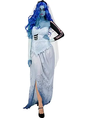 Funidelia Sposa Cadavere parrucca donna grigia boccoli
