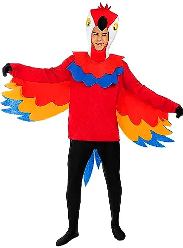 Funidelia Pappagallo costume adulto L-XL rosso