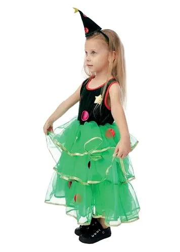 P'tit Clown Albero Natale Costume Bimba 5-6 anni verde