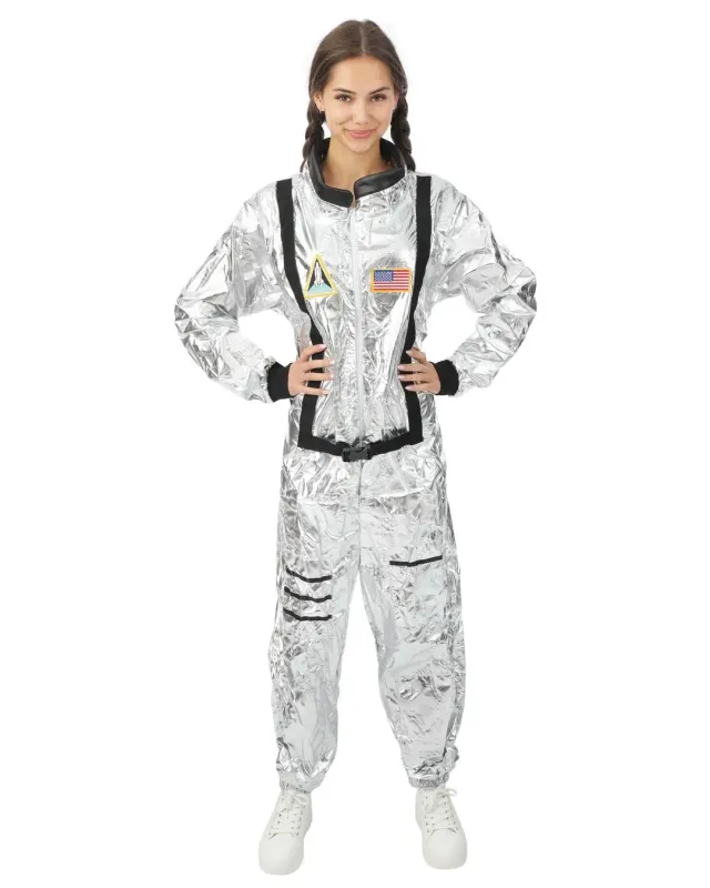 P'tit Clown astronauta costume donna grigio poliestere